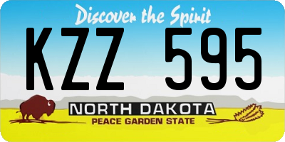 ND license plate KZZ595