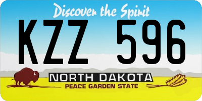 ND license plate KZZ596