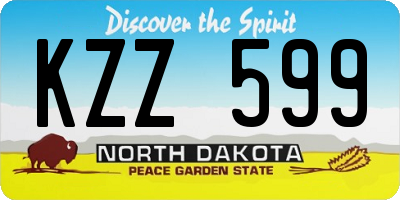 ND license plate KZZ599