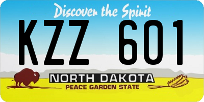 ND license plate KZZ601