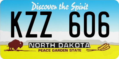 ND license plate KZZ606