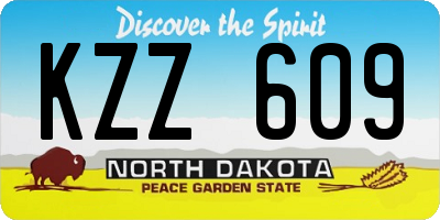 ND license plate KZZ609