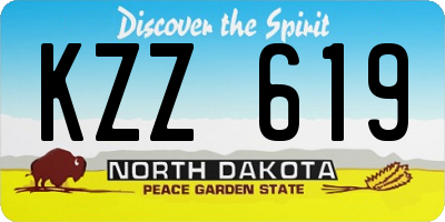 ND license plate KZZ619