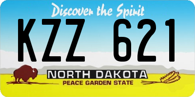ND license plate KZZ621