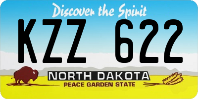 ND license plate KZZ622