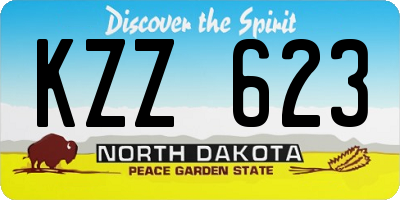 ND license plate KZZ623