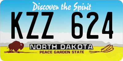 ND license plate KZZ624