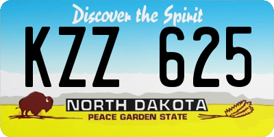 ND license plate KZZ625