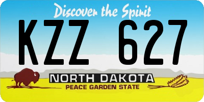ND license plate KZZ627