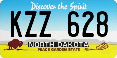 ND license plate KZZ628