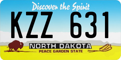 ND license plate KZZ631