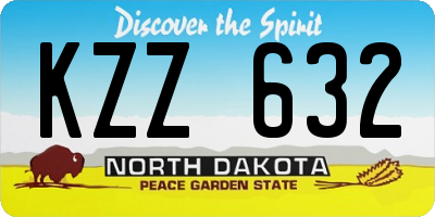 ND license plate KZZ632