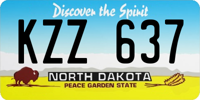 ND license plate KZZ637