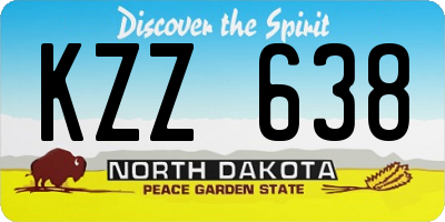 ND license plate KZZ638