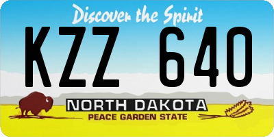 ND license plate KZZ640