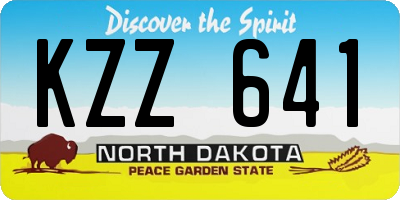 ND license plate KZZ641