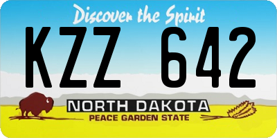 ND license plate KZZ642