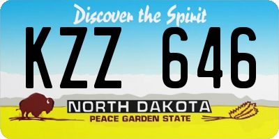 ND license plate KZZ646