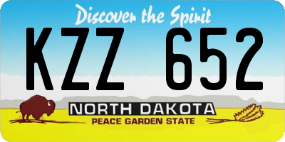 ND license plate KZZ652