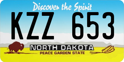 ND license plate KZZ653