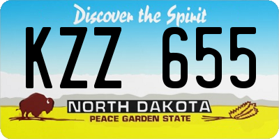 ND license plate KZZ655