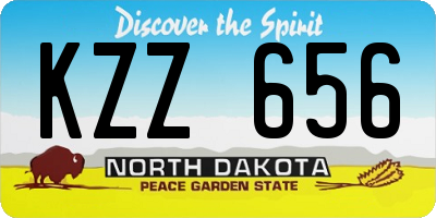 ND license plate KZZ656