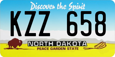 ND license plate KZZ658