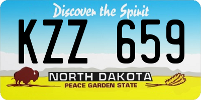 ND license plate KZZ659