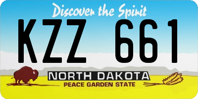 ND license plate KZZ661