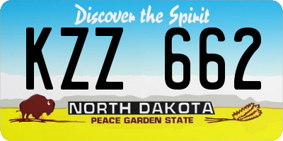 ND license plate KZZ662