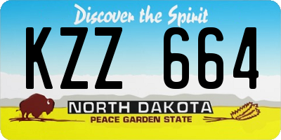 ND license plate KZZ664
