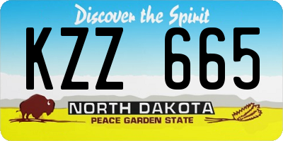 ND license plate KZZ665