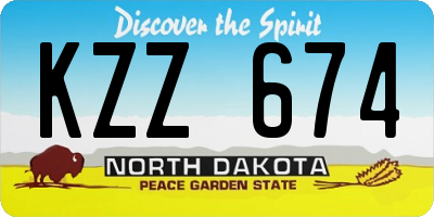 ND license plate KZZ674