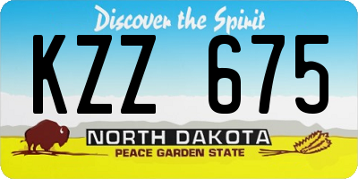 ND license plate KZZ675