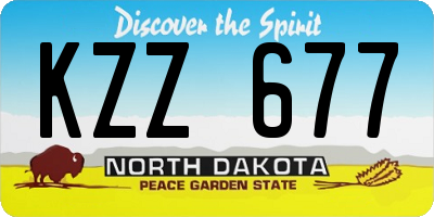 ND license plate KZZ677