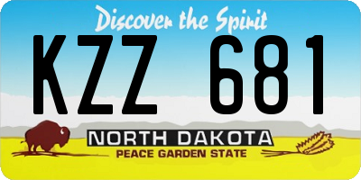 ND license plate KZZ681