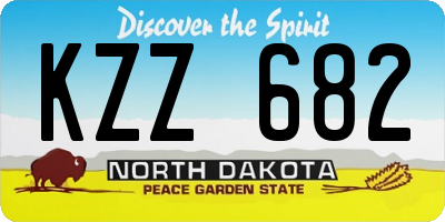 ND license plate KZZ682