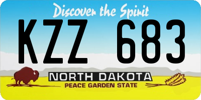 ND license plate KZZ683
