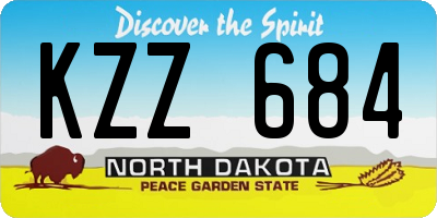 ND license plate KZZ684