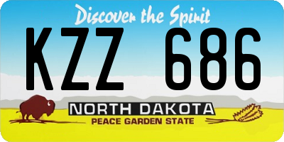 ND license plate KZZ686