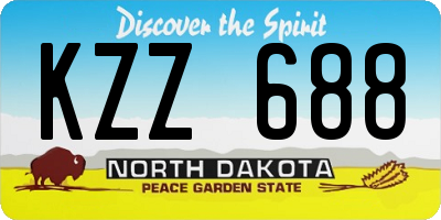 ND license plate KZZ688