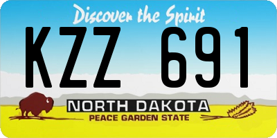 ND license plate KZZ691