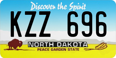 ND license plate KZZ696