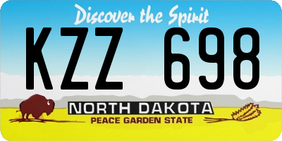 ND license plate KZZ698