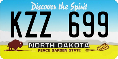 ND license plate KZZ699