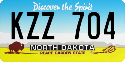 ND license plate KZZ704