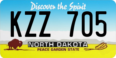 ND license plate KZZ705