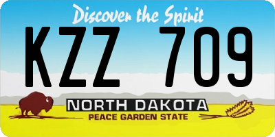 ND license plate KZZ709