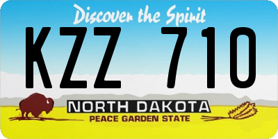 ND license plate KZZ710