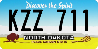 ND license plate KZZ711